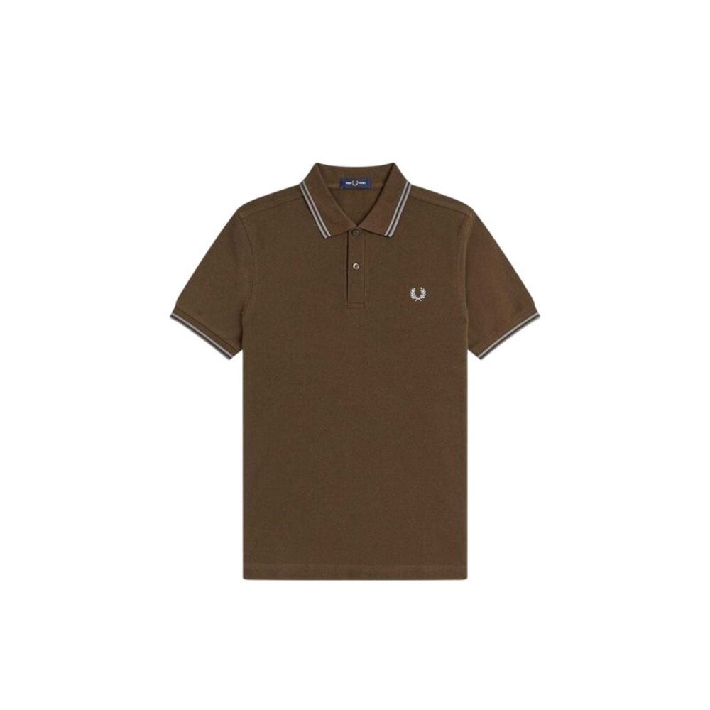 Fred Perry Mens Twin Tip Polo Shirt / Brown